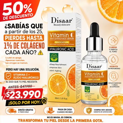 HydraC™ – Vitamina C y Ácido Hialurónico para una piel más luminosa, firme e hidratada.