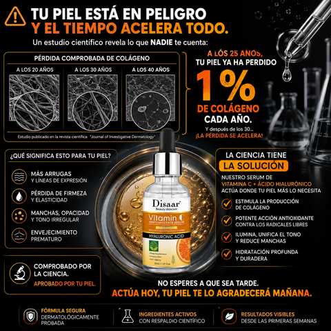 HydraC™ – Vitamina C y Ácido Hialurónico para una piel más luminosa, firme e hidratada.