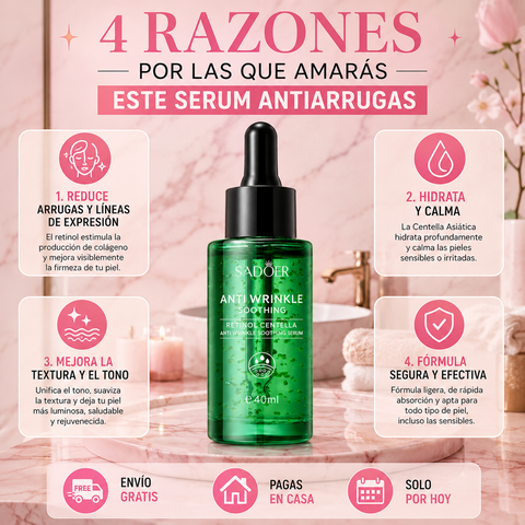 RejuveSkin™ – Sérum con Retinol y Centella para una piel más firme, suave y de apariencia rejuvenecida.