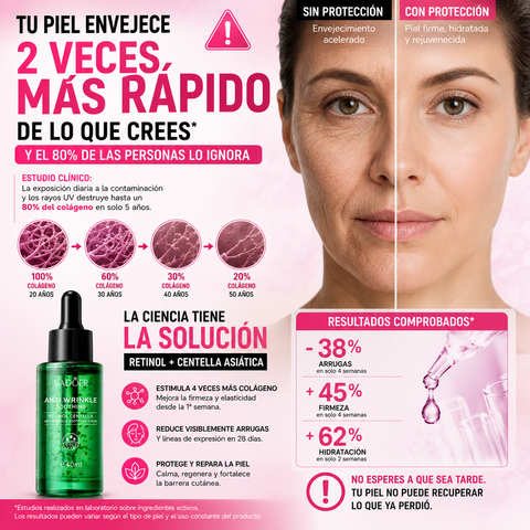 RejuveSkin™ – Sérum con Retinol y Centella para una piel más firme, suave y de apariencia rejuvenecida.
